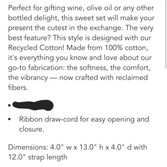 Vera Bradley Wine Bottle Gift Bag NWT - Picture 4 of 4